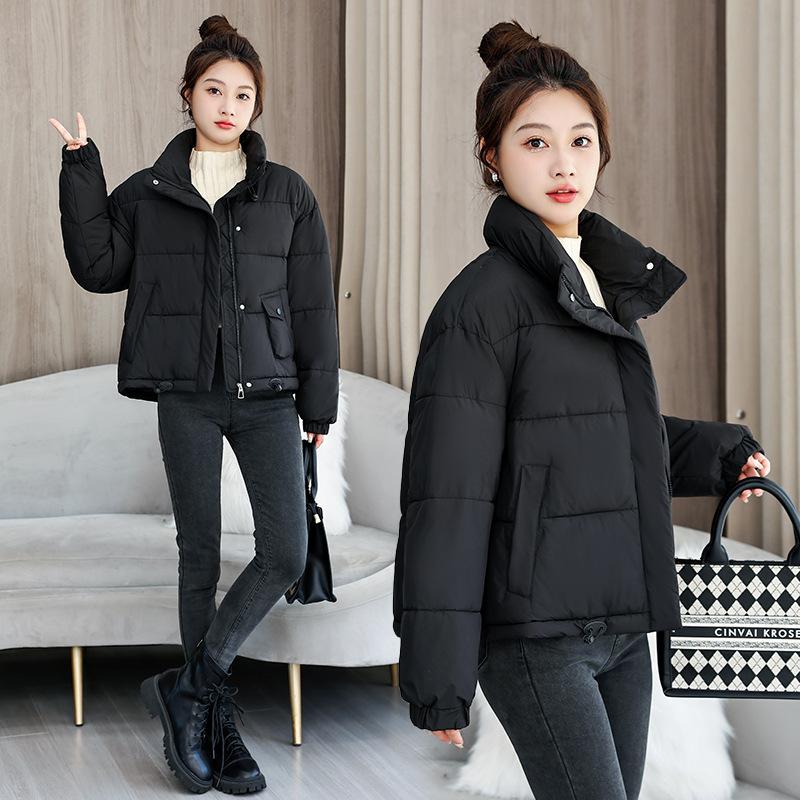 Хлопковая Зима 2025 новая куртка с воротником-стойкой свободная теплая стеганая куртка короткая хлопковая куртка женская куртка-пуховик корейская версия хлопковой одежды