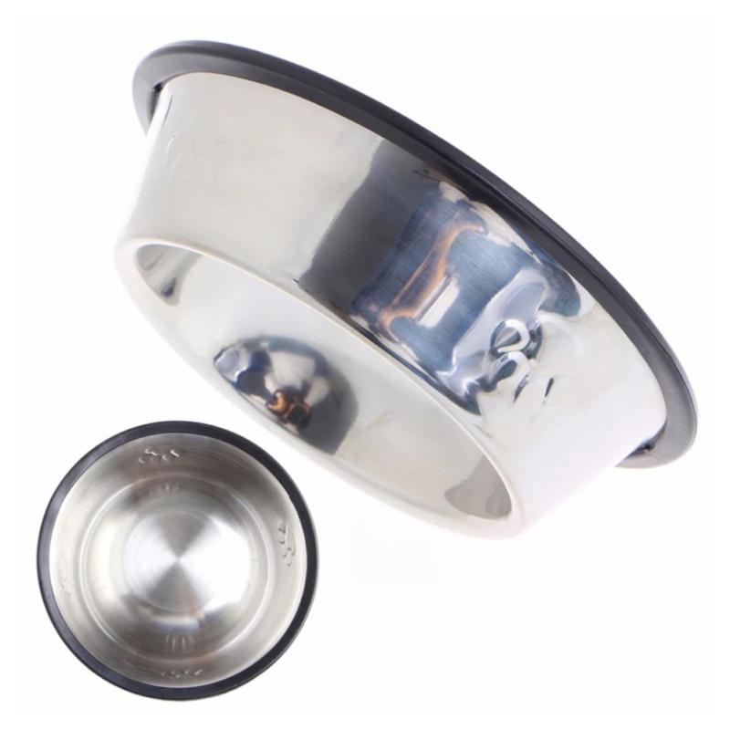 Кормушка из нержавеющей стали для путешествий, нескользящая миска для воды для домашних животных для собак и кошек