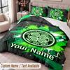Celtic FC Printed Bedding Set Custom Name Text 1 Duvet Cover 2 Pillowcases For Bedroom