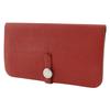 HERMES Dogon Long Purse Red Togo Women Used