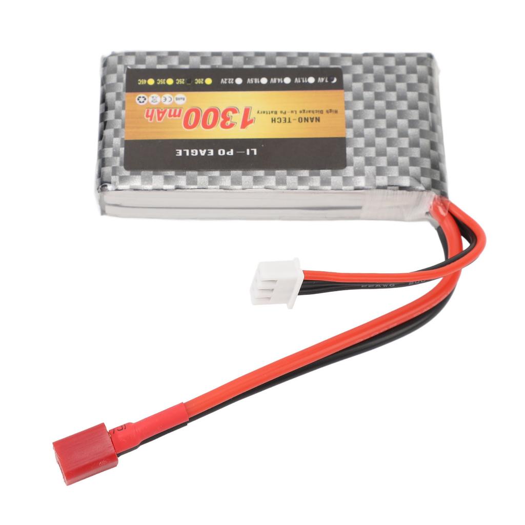 7.4V 1300mAh 2S 25C Литиевая батарея Аккумулятор для радиоуправляемого грузовика/автомобиля Замена с разъемом T Для