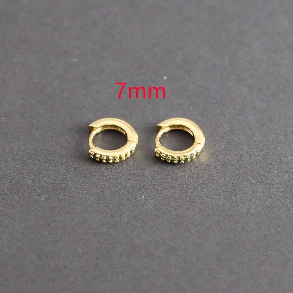 1 Pair Green Little Huggies Stainless Steel Hoop Earrings Girl Tiny Rings Cartilage Small Helix Piercing Tragus Circle Hoops