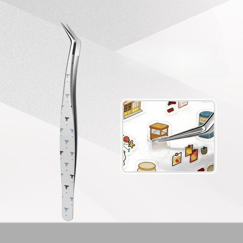Cute Cartoon Stainless Steel Tweezers for Kid Girls Journaling Decal Tweezers DIY Craft Tweezers for Sticker Scrapbooking