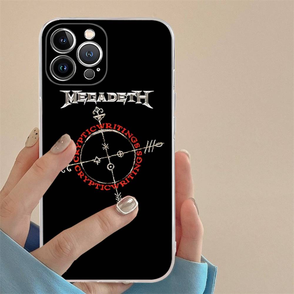 1 шт. Чехол для телефона из прозрачного ТПУ с изображением группы M-MegadethS Rock Metal Для IPhone 17 11 12 13 14 15 16 Pro Max 16 Plus