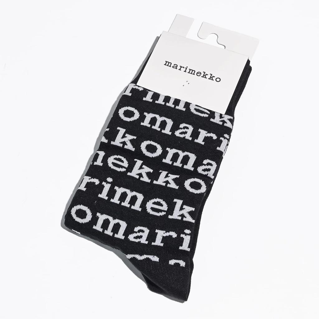 Женские носки Marimekko KASVAA с узором-логотипом, Черный, 90981 090981 901 3739, Скандинавский дизайн [Параллельный импорт]