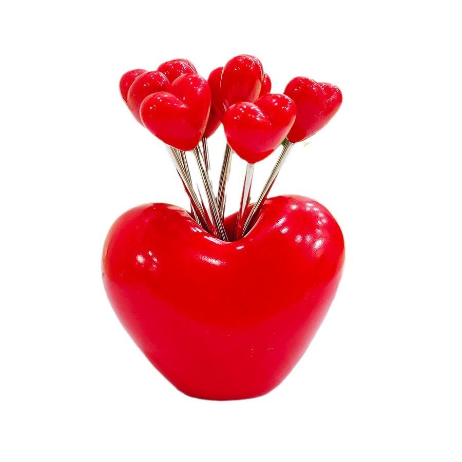 11 шт. набор вилок Love Fruit Fork для дома, гостиной, рабочего стола, из нержавеющей стали, украшение для фруктов, симпатичная вилка для клубники и капусты