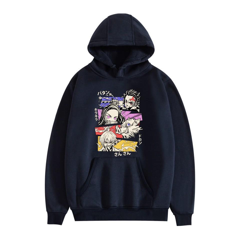 Japanese Anime Hoodie Kimetsu No Yaiba Tanjiro Kamado Kamado Nezuko Fashion Design Men's Women's Sweatshirt Autumn Winter Top