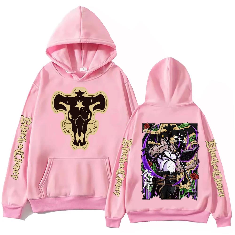 Manga Black Clover Yami Sukehiro Graphic Hoodies Oversized Hooded Vintage Hip Hop Long Sleeves Cotton Hoodie Men Women Clothes