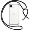Protective Case - BOOLING - for iPhone 16e - Transparent Silicone - Anti-Scratch - Black Lanyard