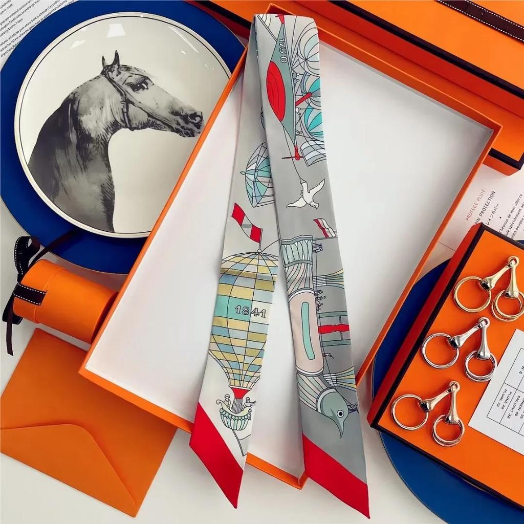 100% Mulberry Silk Ribbon Long Hair Bows Scarf Headscarf Fashion Hair Ties Ribbons Multifunctional Headband Bandana Hair