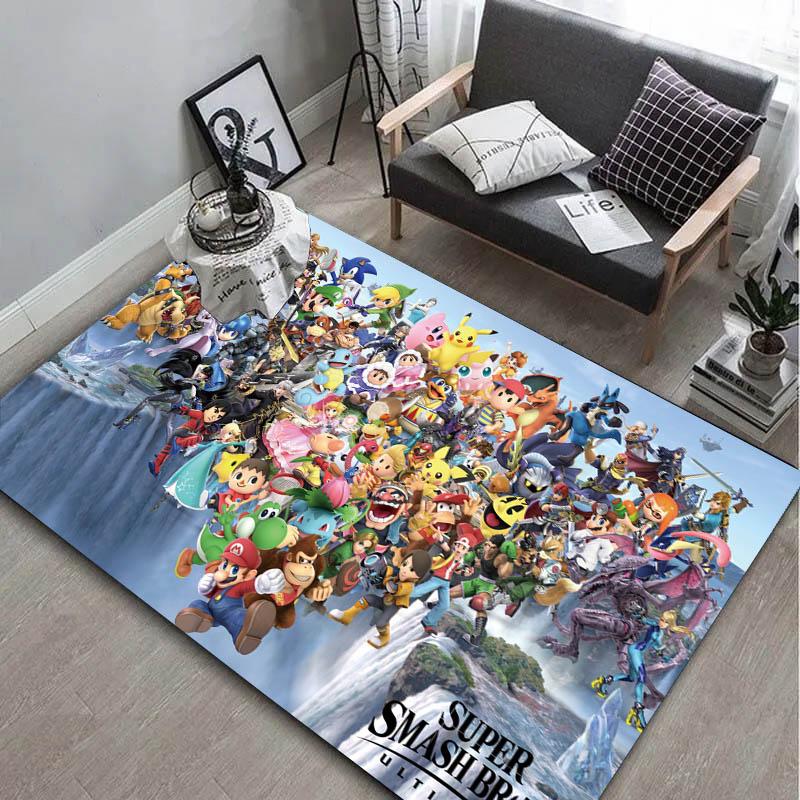 Gaming S-smash-B-Bros Character U-ultimate Carpet Rug Art for Room Decor Home Bedroom Sofa Gift Kids Area Rug Non-slip Floor Mat