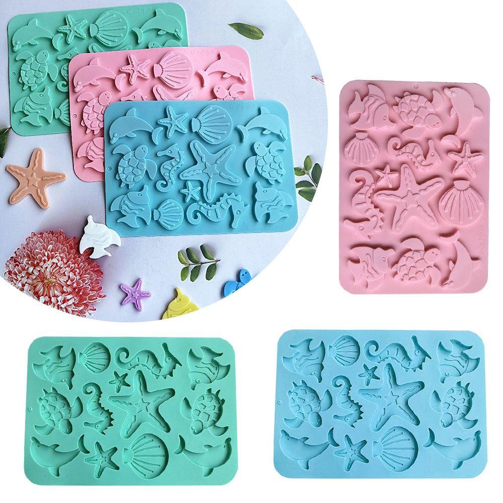 Silicone Mold Fish Turtles Dolphins Marine Life Silicone Mold Seahorses Starfish Shell Turn Sugar