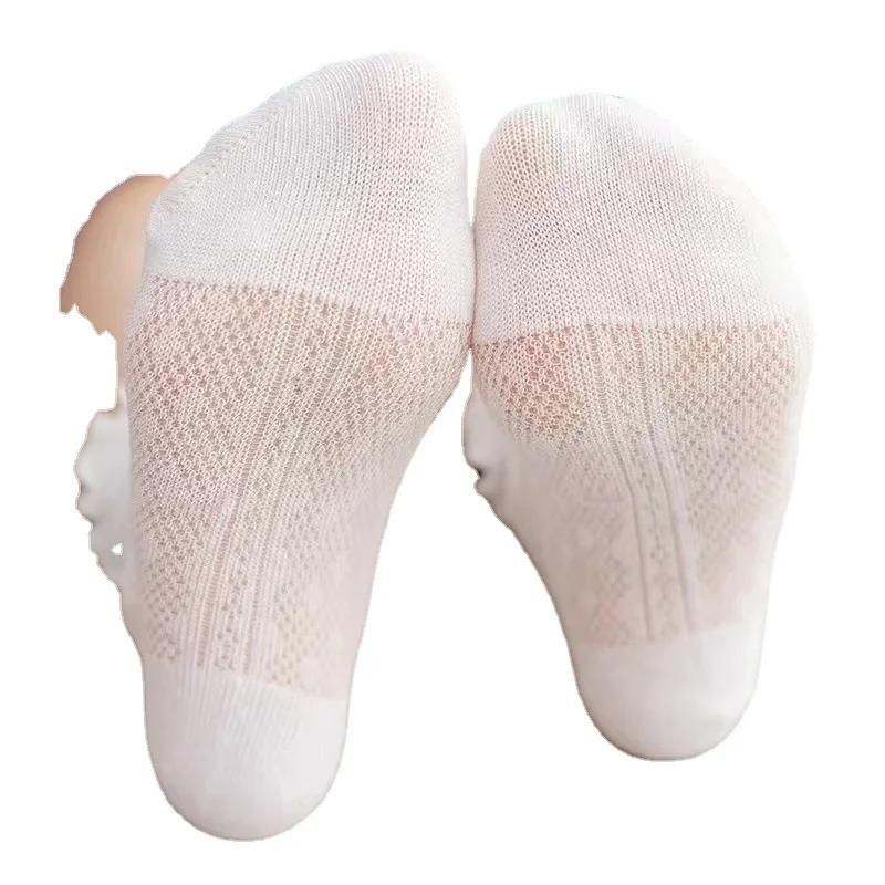 Spring and Summer Girls New Thin Breathable Comfortable Cotton Mesh Solid Lace Fashion Wooden Ear Edge Princess Socks