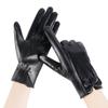 Autumn and Winter Warm Gloves for Women PU Leather Bow Plus Velvet Thickened Cold and Windproof Outdoor Driving Touch Screen