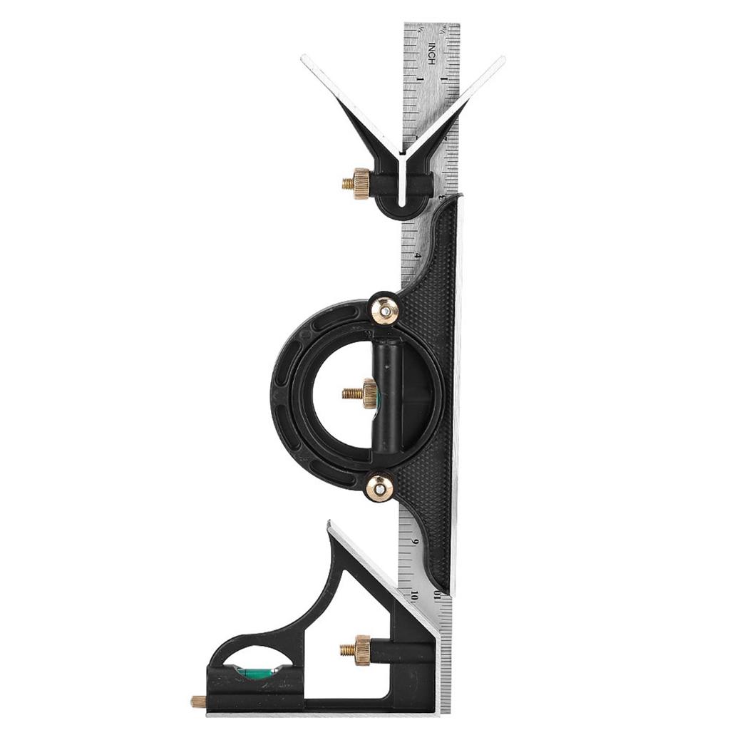Stainless Steel Angle Ruler 0 180 Degrees Combination Tri Square 0.01 Protractor Measure Tool