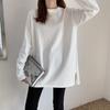 Белая футболка с длинным рукавом женская осенняя базовая рубашка 2025 новая корейская версия свободный средний и длинный бархатный топ