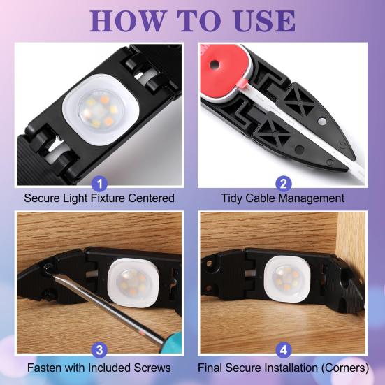 6/12Pcs Gable Light Clips Compatible for Govee Pro H706 Permanent Outdoor Light Adjustable Folding Roof Pitches Cable Management Clamp with