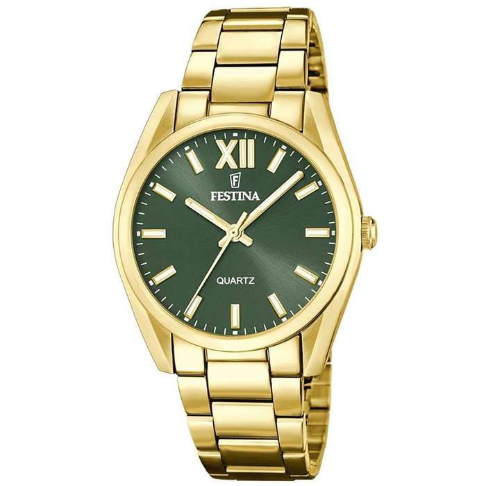Montre - Festina - Boyfriend Femme - Diamètre 36.80mm - Cadran vert - Étanche 50m