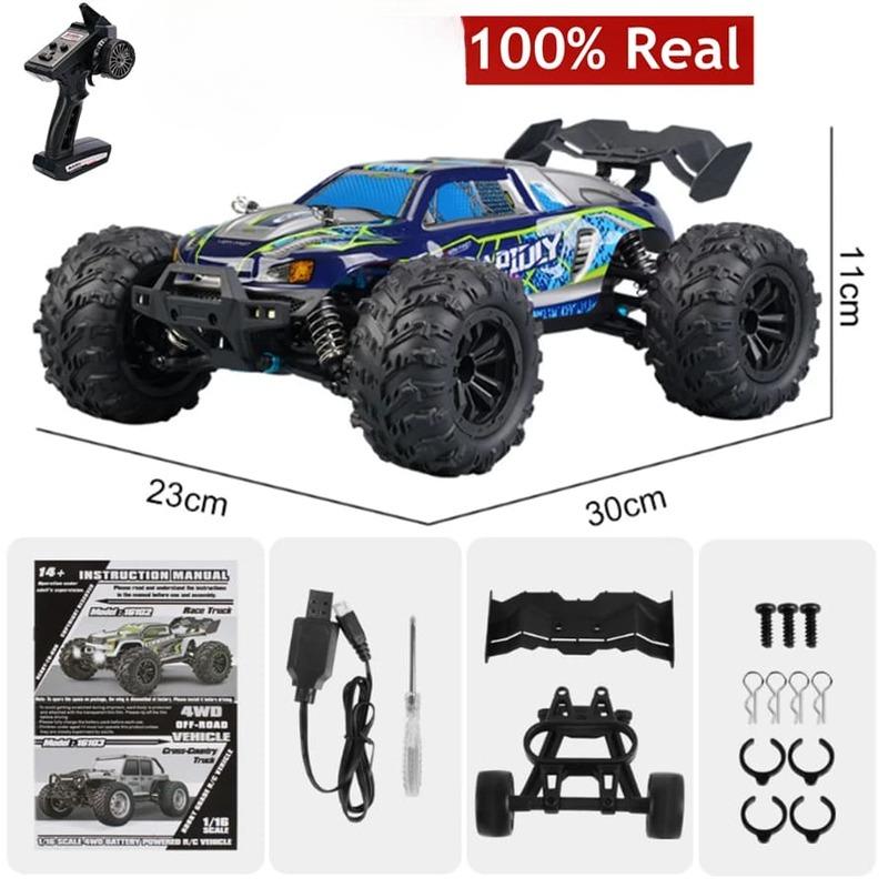 Новый 4WD High Toughness 80KM/H полноприводный радиоуправляемый автомобиль Off-road 4x4 RC 1:16 полномасштабных высокоскоростных гоночных машин Big Foot Fast Drift, детский подарок