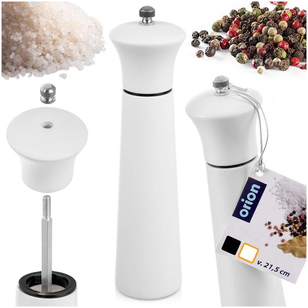 Wooden white pepper and salt mill 21.5 cm