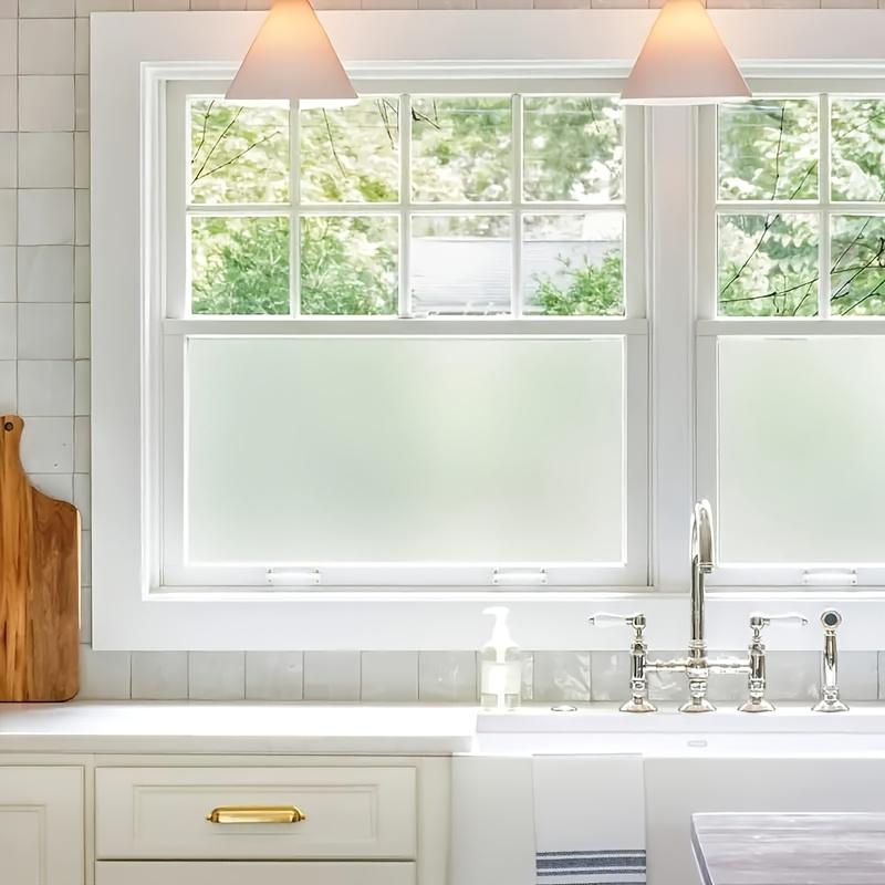 Один рулон, Конфиденциальная оконная наклейка - Офис, Ванная комната и Дом Матовая стеклянная пленка - Полупрозрачная и Непрозрачная - Статическое прилипание - Блокирует подглядывания и блики