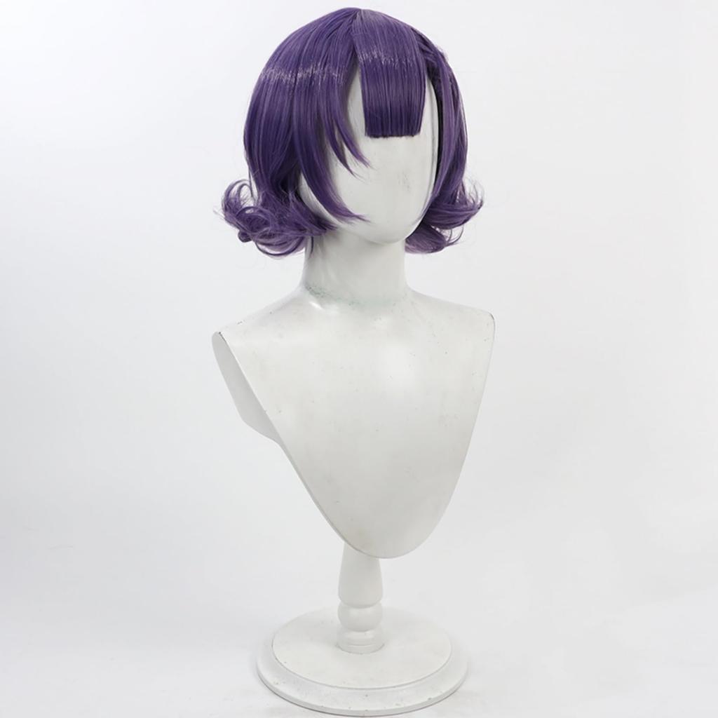 LAOBAO Nanase Suzuna Cosplay Purple Curly Bob Perfect for and Events Wig, Hair, Heat-Resistant, Parties, Costumes, Festivals, (Nanase Suzuna)