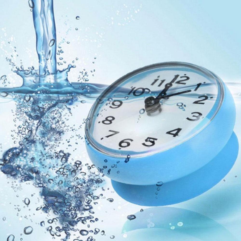 Пластиковые цементные настенные часы для душевой комнаты, кухни, водонепроницаемые с присосками
