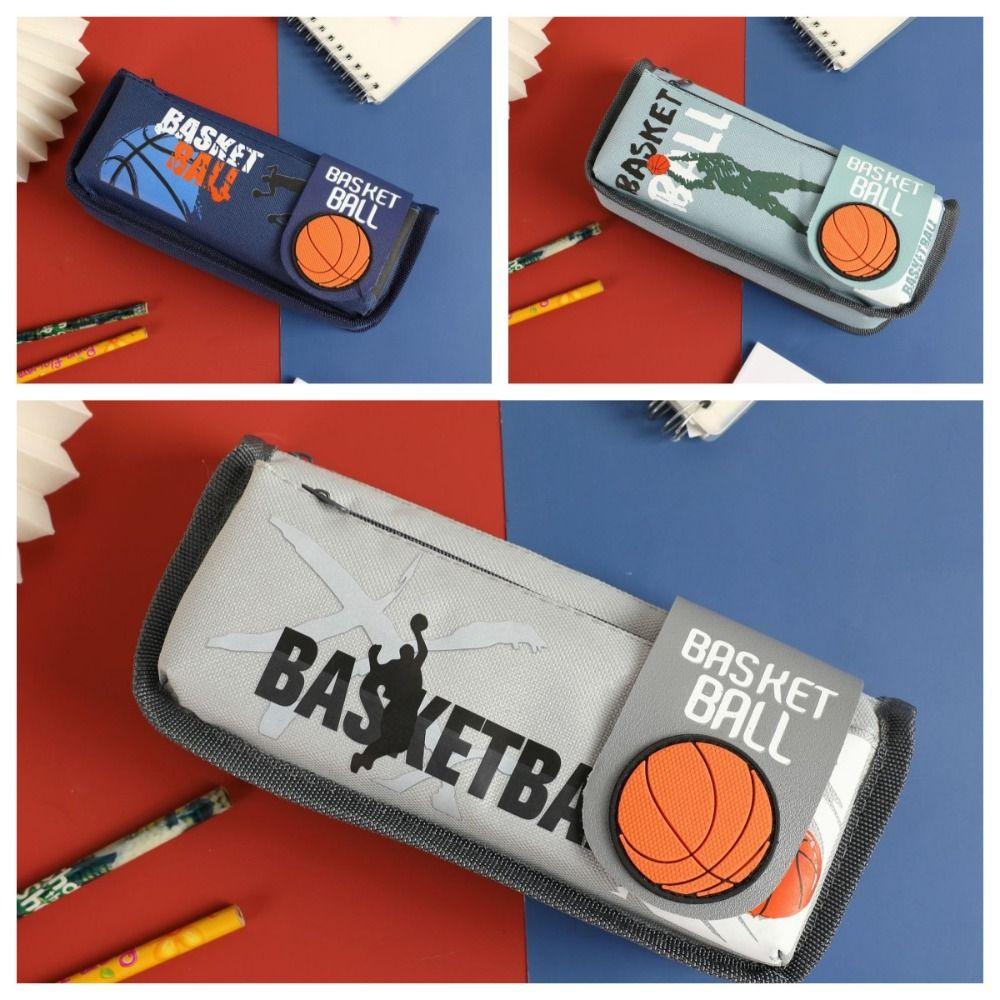 Storage Basketball Pencil Case Large Capacity Cartoon Basketball Stationery Box Teens Girls Boys