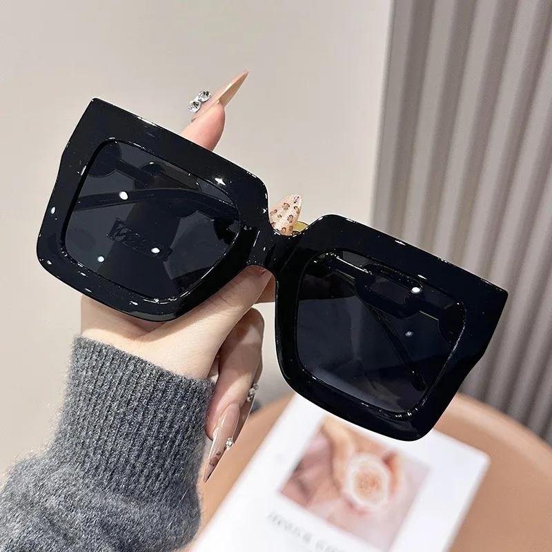 Новые женские солнцезащитные очки с квадратной цепочкой, модные женские уличные солнцезащитные очки, винтажные простые мужские очки, UV400