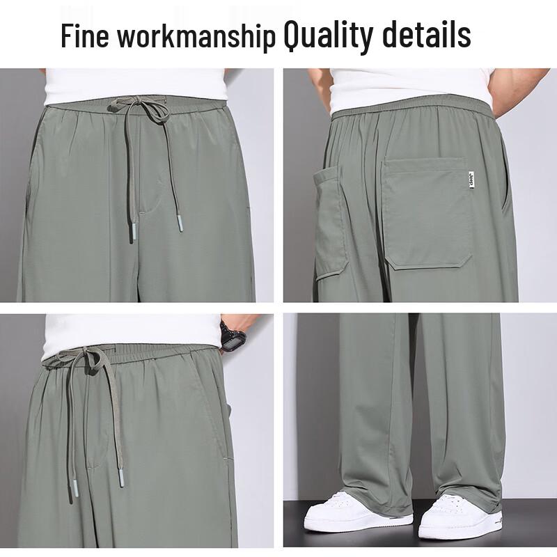 Jeep Мужские повседневные брюки из ледяного шелка свободного кроя с прямыми штанинами