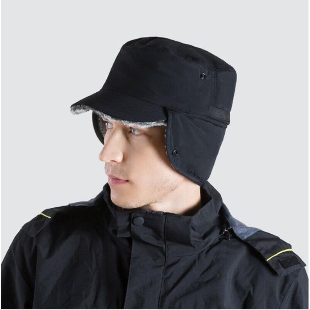 Warm Hat Flat Cap Windproof Ski Cap Practical Winter Hat with Ear Flaps