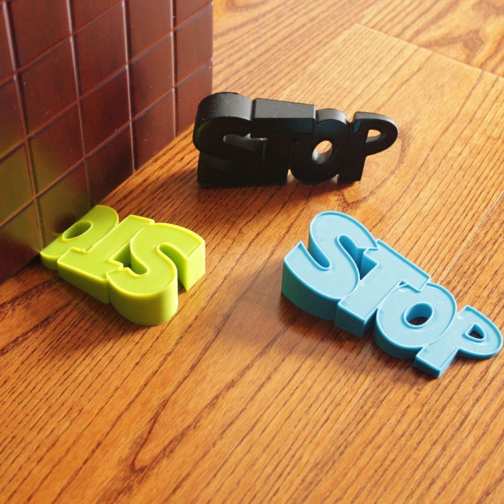 Slip-resistant Anti-Collision Door Wedge STOP Letters Pattern Door Chuck Stopper Home Office