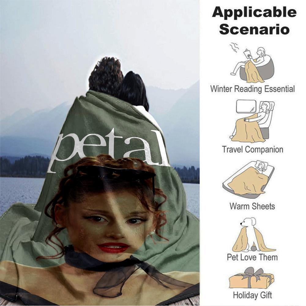 Petal Fashion Model Style Blanket Soft Throw Blanket For Home Bedroom Bed Sofa Travel Office Solid Christmas Blanket