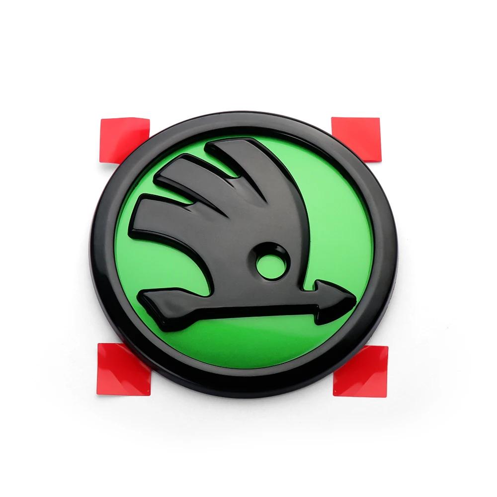 Car Sticker 2025 New 1pcs 8/9/10cm Car Emblem Badge Hood Front Rear Trunk Logo For Skoda Octavia Fabia Superb Kamiq Karoq Skoda