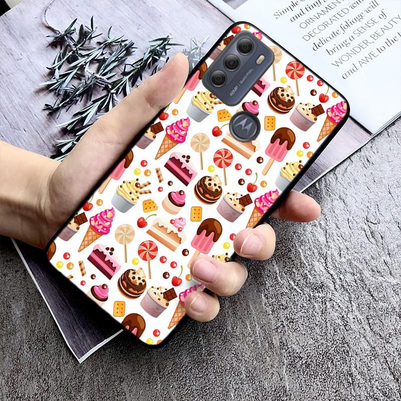 Чехол для торта с десертом и мороженым для Motorola Edge 50 40 Pro 40 30 Ultra Neo G Power G Stylus G Play E32 E20 E40