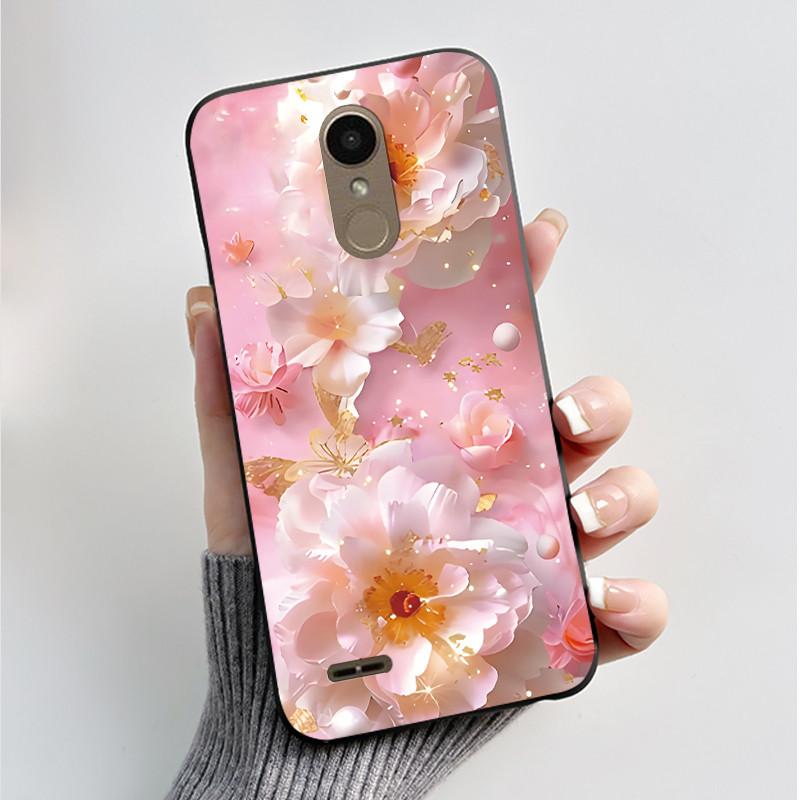 Чехол для телефона LG K10 2018/K11 2018/K11 Plus/K11+ Чехол Роскошный Модный Бабочка Цветок Мягкий ТПУ Черный Силикон Желейный Чехол