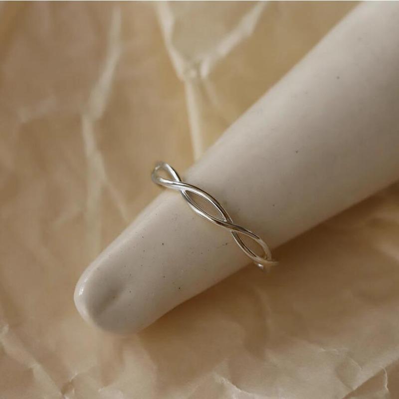 Кольцо из переплетенного серебра S925 пробы с открытым плетением, модное волнообразное кольцо из стерлингового серебра Ins Style, индивидуальный дизайн, персонализированные серебряные ювелирные изделия