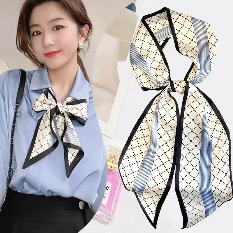 Luxury Design Zebra In Flowers Women Scarf Luxury Silk Scarf Fashion Hair Headband Foulard Skinny Bag Scarves Neckerchief Lady