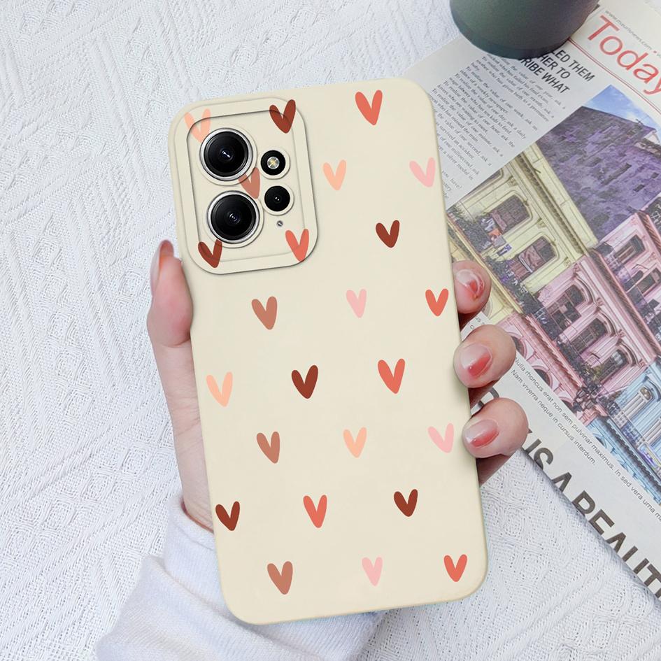 Для Xiaomi Redmi Note 8 9 10 11 12 Pro Plus Note 10S 11S 12S 4G чехлы для телефонов Мягкий квадратный защитный силиконовый чехол с сердечком для Redmi Fundas, бампер