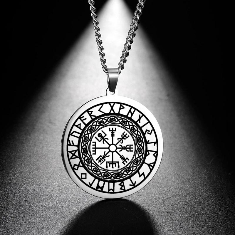 Мужская скандинавская ювелирная цепочка-амулет викингов, серебряная цепочка из нержавеющей стали