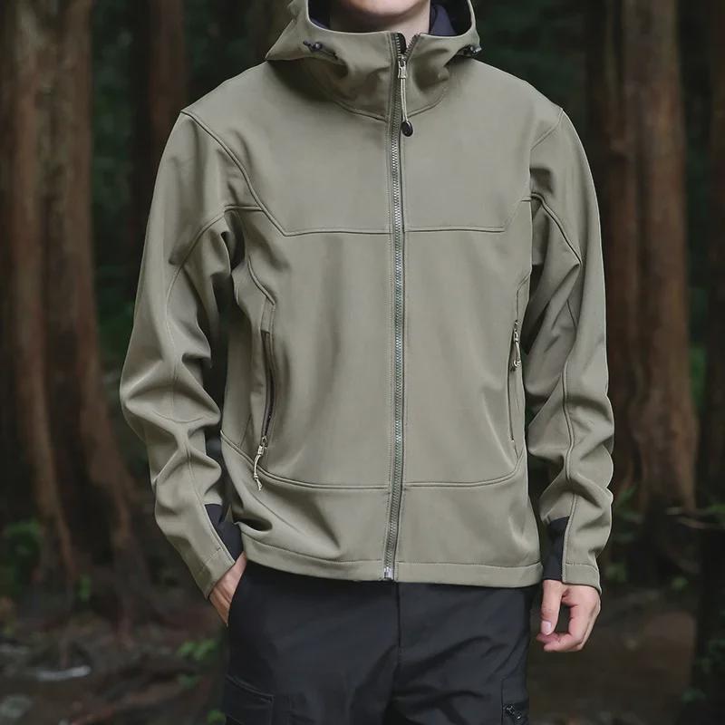 Большая мужская куртка Soft Shell Windproof Outdoor со съемной подкладкой