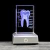 3D Лазерная гравировка Хрустальная модель человеческих органов Анатомическое Сердце/Зубы Фигурки Стеклянная пресс-папье со светодиодной подставкой Доктор