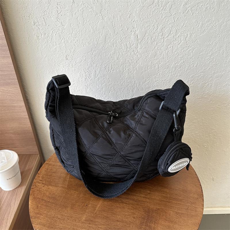 Интернет знаменитости мода хлопчатобумажная одежда с ромбовидной сеткой новая осень и зима простая студенческая большая емкость универсальная женская плечевая