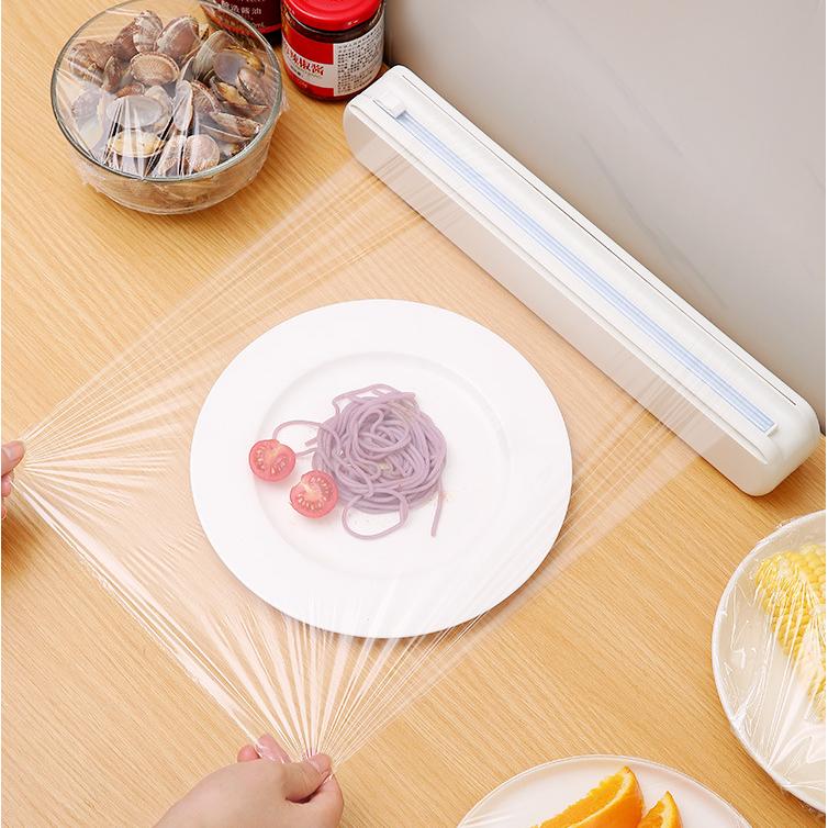 Sucked Type Fixing Cling Film Wrap Dispenser Kitchen Tool Plastic Wrap Cutter Cookware Tool Food Wrap Cutter