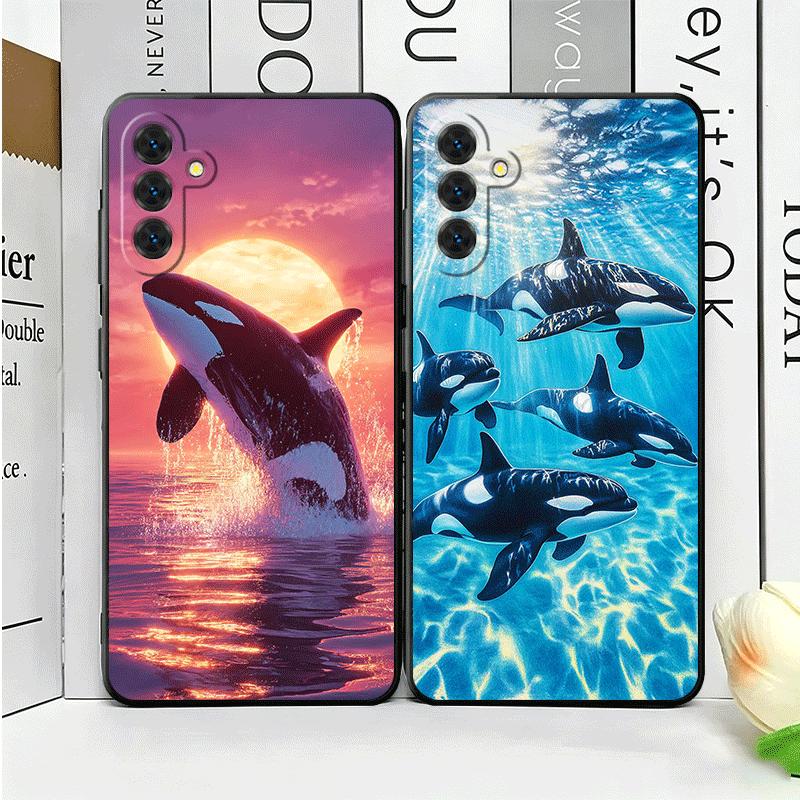 Orca Ocean Pattern Soft Phone Case for Samsung A17 A37 A57 A16 A26 A36 A56 A15 A25 A35 A55 A14 A24 A34 A54 A13 A23 A33 A53 A52 A