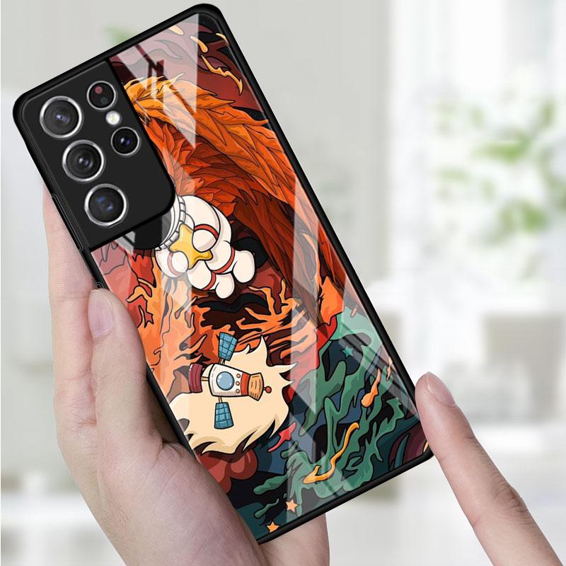 Стеклянный чехол для телефона для Samsung Galaxy S22 S21 S20 Ultra FE S9 S10 S8 Plus Note 20 10 Lite 9 8, чехол, милый в космосе, астронавт