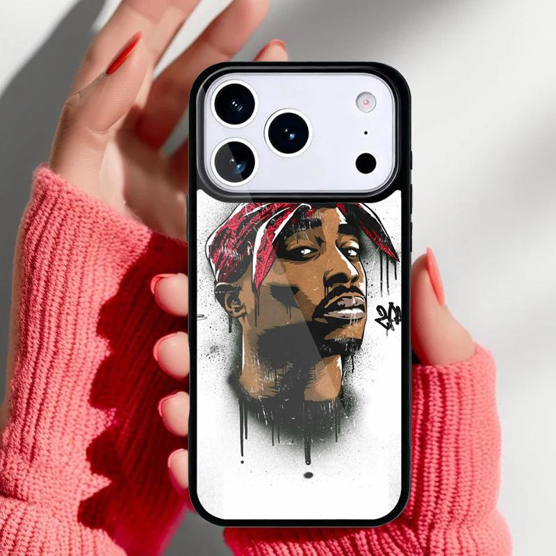 Rapper 2pac Singer Tupac Phone Case for iPhone 17 Air 16e 15 14 13 Pro Max Back Cover for 12 11 Pro Coque