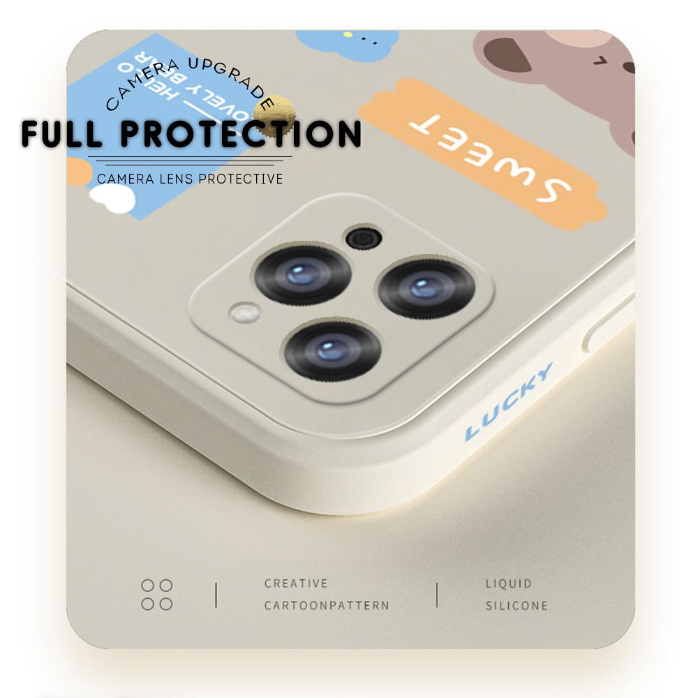 Чехол для телефона с мультяшным красочным узором, квадратный, жидкий, силикон, TPU, полное покрытие камеры, противоударный защитный чехол для Xiaomi Redmi iPhone