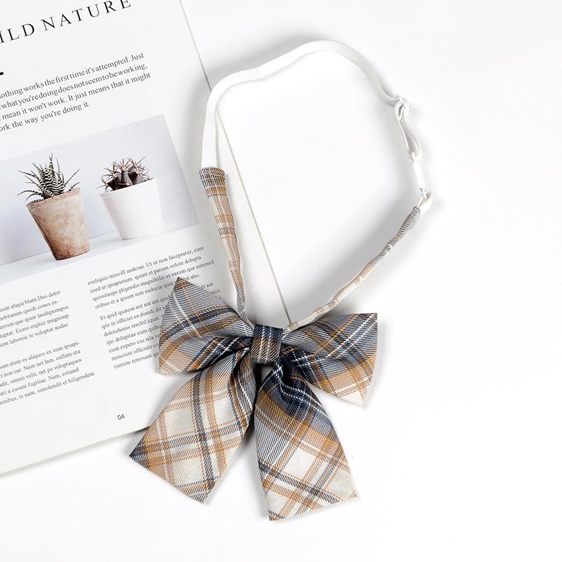 JK Bow Tie for Women, Japanese Uniform Shirt, College Style Student Plaid Tie, Men's Free Ribbon Accessories