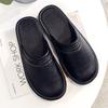 Couples Simple Leather Slippers Men Home Spring Shoes 2024 Trend Flat Precision Stitching Man Slippers Indoor Leather Shoes
